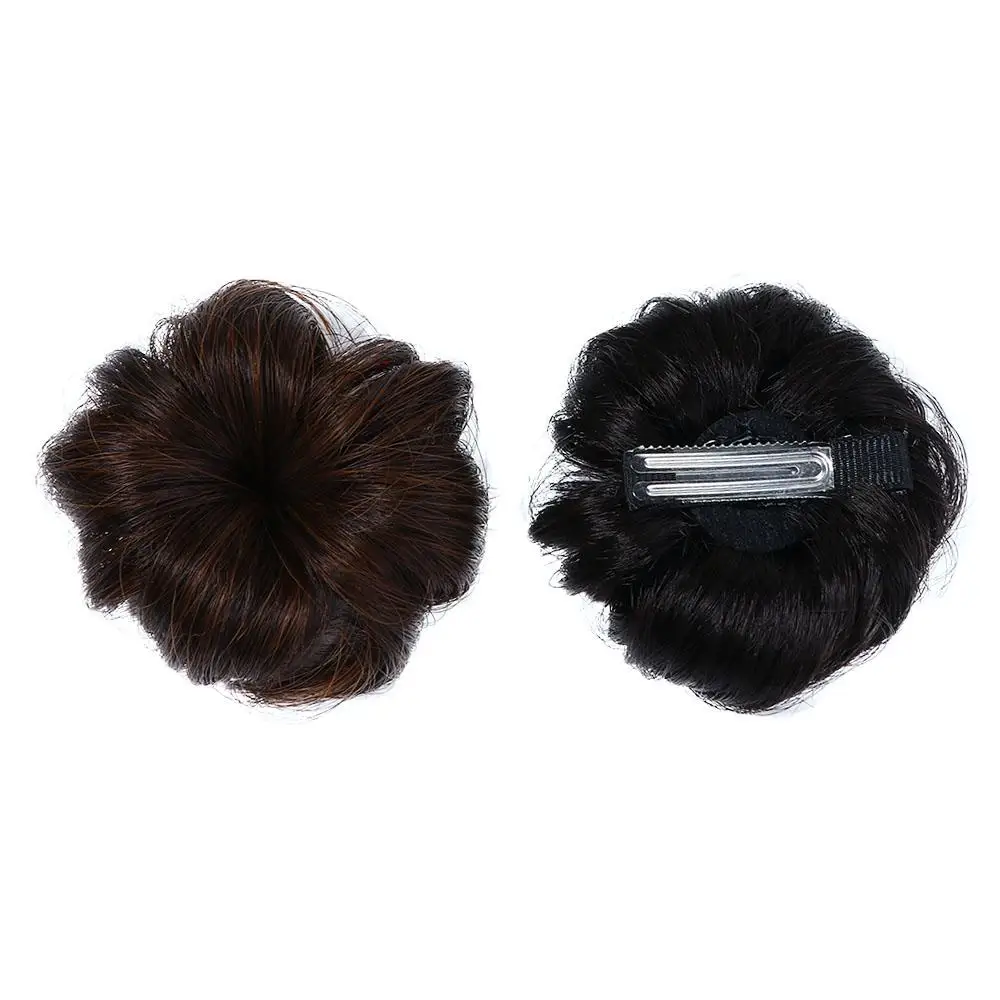 Synthetic Fake Hair Bun Children Kids Headwear Girls Ball Head Hairpin The Tide Girl Wig Baby Hair Wig Short Curl Chignon