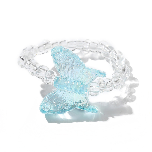 Cute Transparent Resin Acrylic Handmade Beaded Rhinestone Colourful Geometric Square Round Rings for Women Y2k Jewelry Party