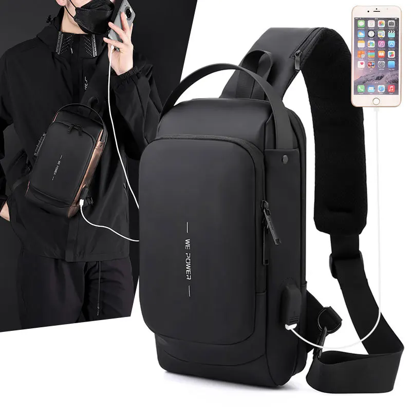 Men Crossbody Sling Bag Waterproof Shoulder Chest Back Pack Anti Theft Sash  Bags Pouch New Sports Bag