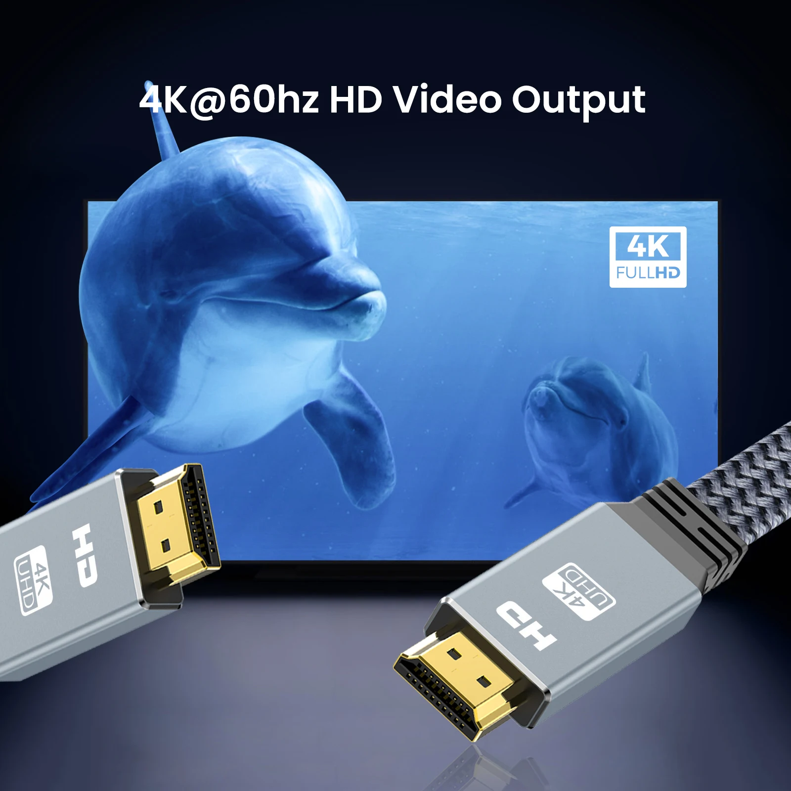 Ultra High-Speed 4K HDMI Cable – Flat Slim Design, 18Gbps, HDMI to HDMI, 4K@60Hz, 3D Support