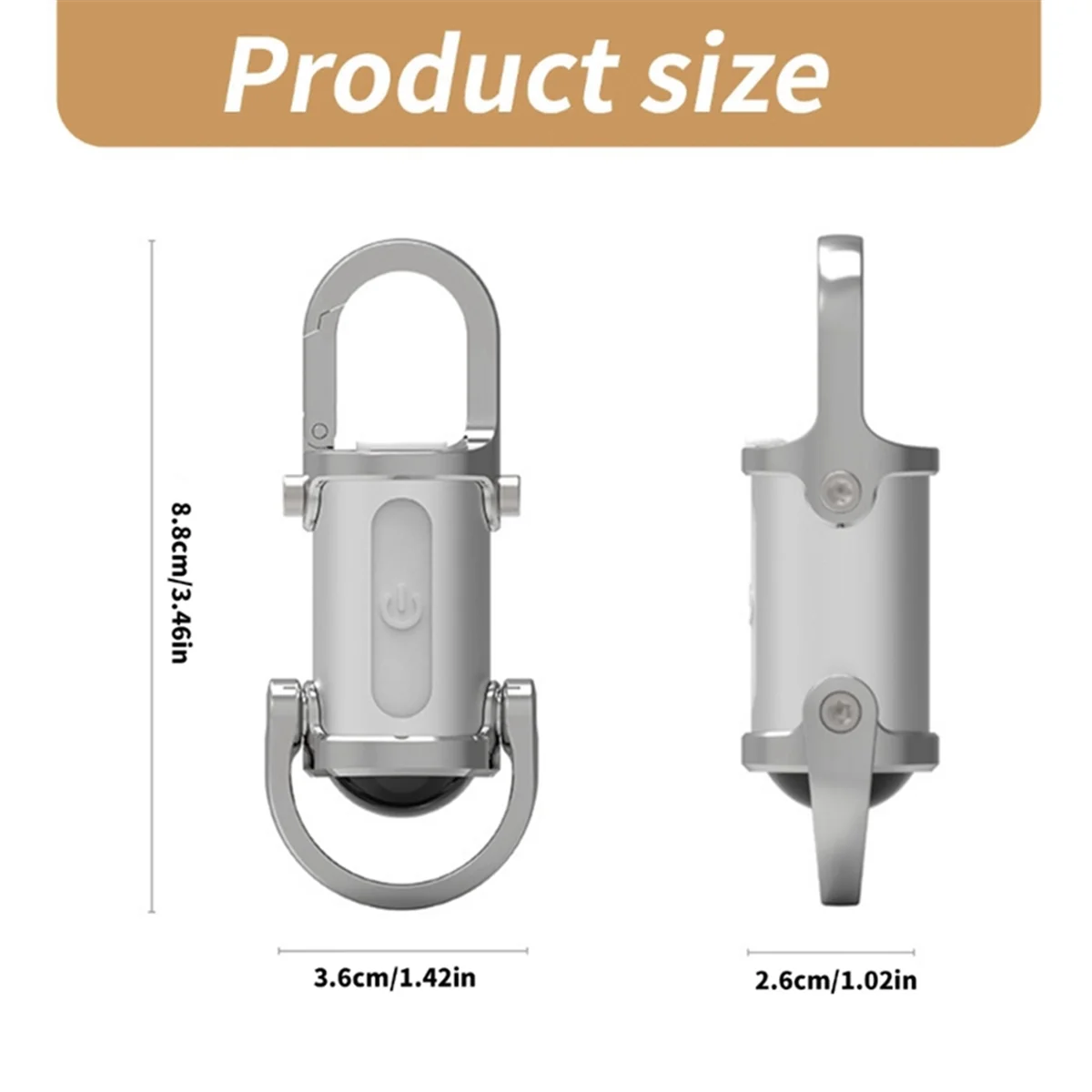 BAAU Mini Flashlight, Waterproof Flashlight Keychain Flashlight Silver