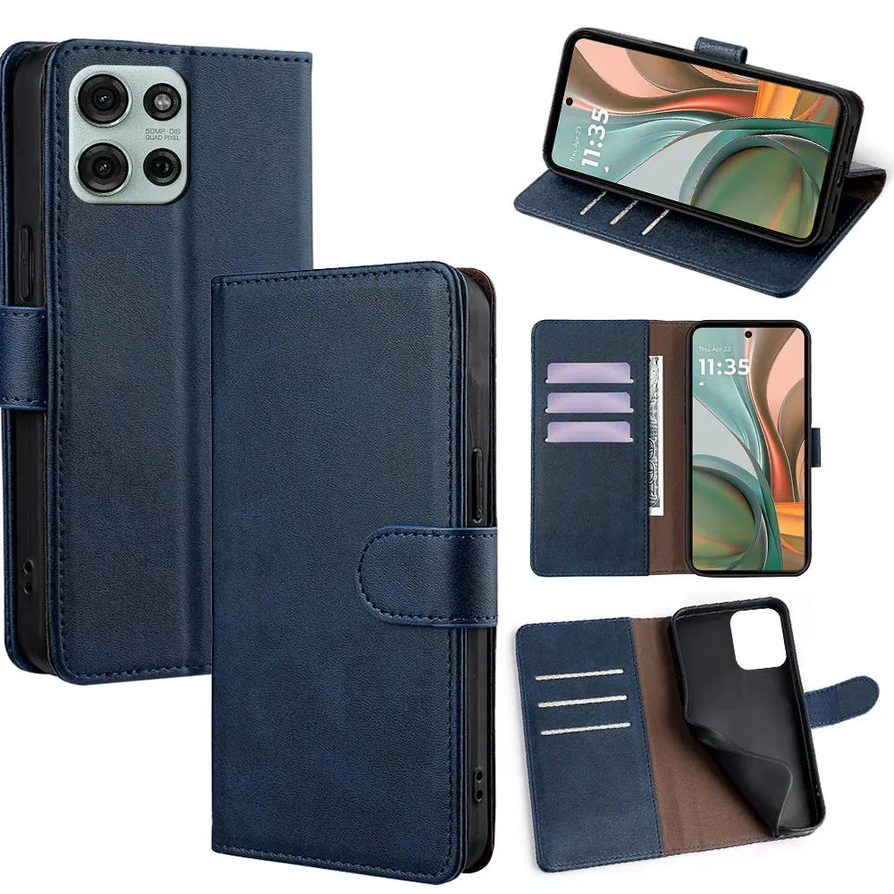 Elegant Magnetic Flip Leather Business Wallet Case - Premium Design and Durability