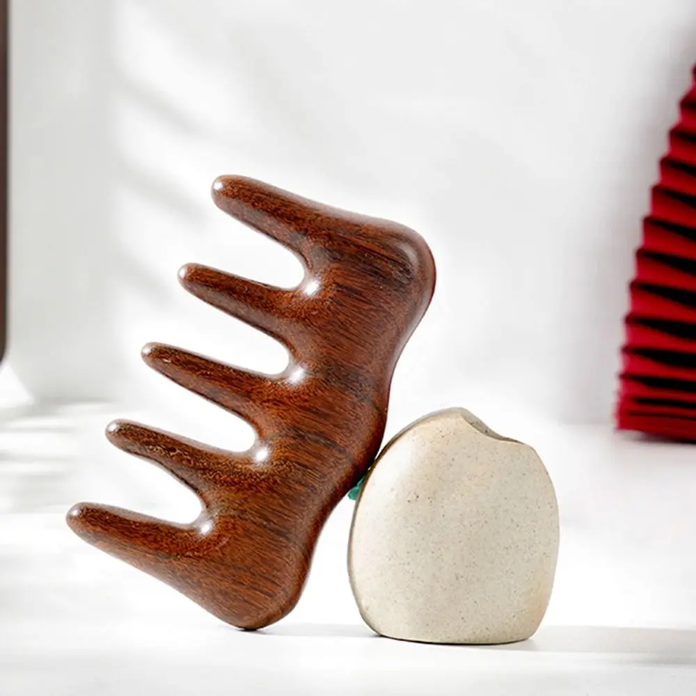 

Meridian Scrapping Sandalwood Massage Comb Wooden Stimulation Reflexology Wide Teeth Hair Comb Relaxation Therapy Anti-static