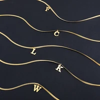 Collier Pendentif Alphabet A-Z en Acier Inoxydable Plaqué Or pour Femme, Chaîne Serpent, Lettre Initiale, Bijoux de Clavicule 4