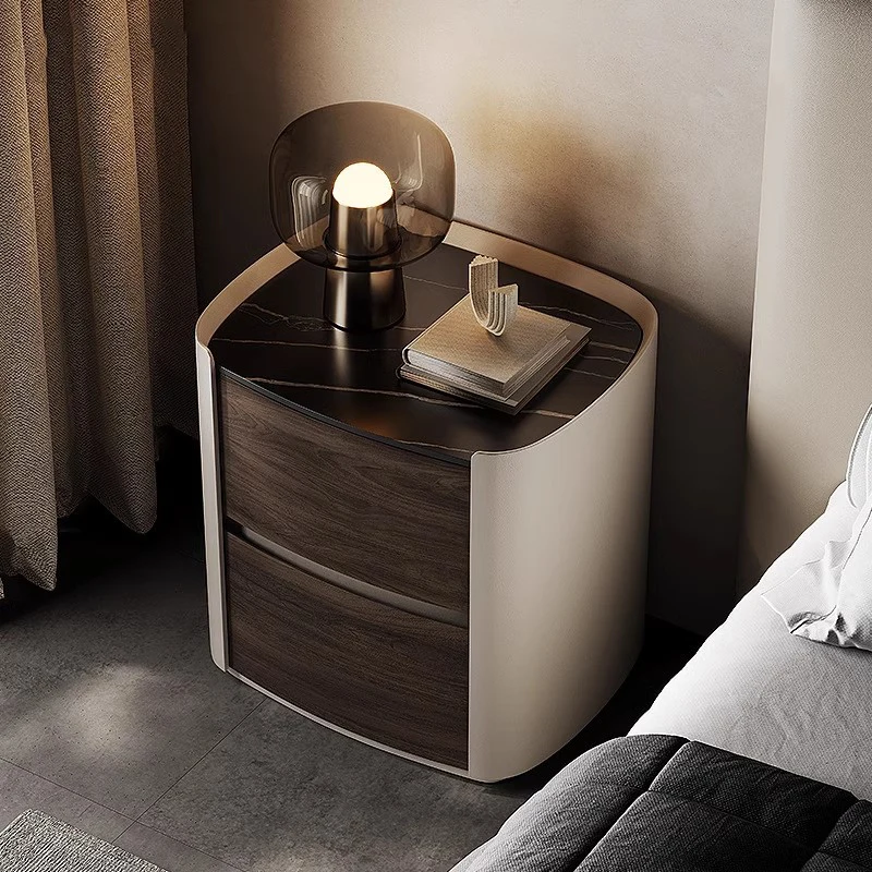 Luxury Simple Night Table Modern Storage Italian Style Nightstand Exquisite Trendy Mesas De Noches Dormitorio Bedroom Furniture
