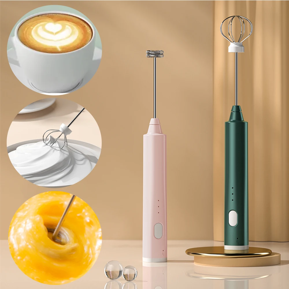 Rechargeable Electric Milk Frother Handheld,2-Speed Travel Frother with  Tube Case, Milk Foamer Coffee Frother for Latte, Cappuccino, Drink Mixer  with