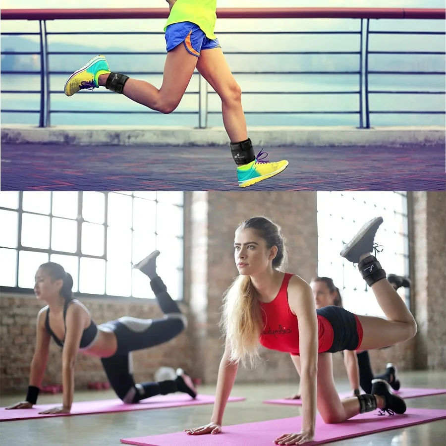 6.5 lbs/Pair Adjustable Ankle Weights for Men and Women, Weighted Leg Strength Training for Yoga Walking Running Aerobics Gym Ph