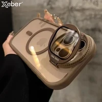 Funda Magsafe Magnética Transparente iPhone 15 14 13 12 11 Pro Max | Protección Lente y Soporte Plegable