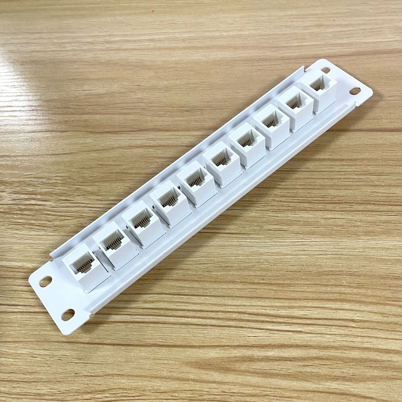 CAT6 10 Port Shielded Patch Panel RJ45 10G Ready Metal Housing Color-Coded Labeling for T568A and T568B Wiring,White 24BB