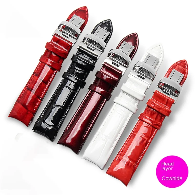 Adatto Per Accessori Per Cinture Per Orologi Da Donna Tissot 1853 Cinturino Da Donna In Vera Pelle T035 Couturier Series 18Mm Rosso