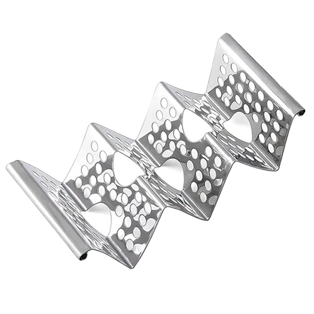 Stainless Steel Pancake Taco Holder Taco Stand W-shaped Hollow Out Style For Party Food Rack Kitchen