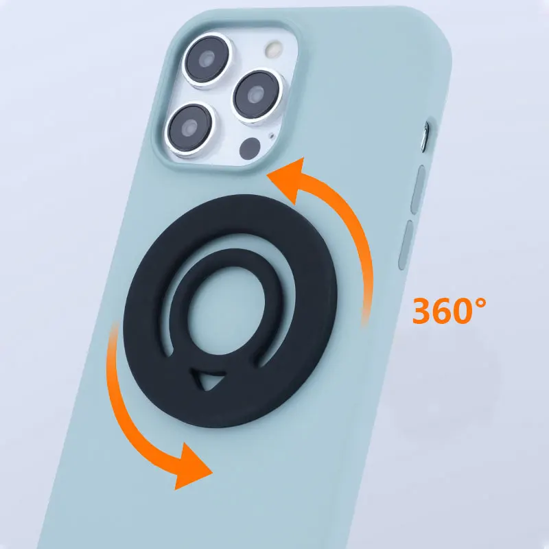 Universal Magnetic Silicone Finger Ring Grip - Strong Magnet Circular Phone Holder with Ring Shape Design