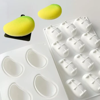 3D Mango Design French Fruit Mousse Moulds Dessert Bakeware Silicone Cake Mold Chocolate Mold Kitchen Baking Tools