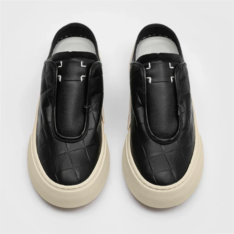 Men Casual Shoes Loafers Sports Platform Slip On Skateboard Comfortable Outdoor Slippers Leather Mules Shoes Boat Clogs