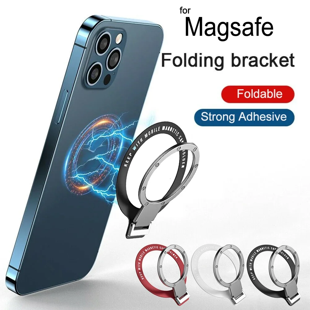 MagSafe 핸드폰 링 홀더 그립 조정 가능한 전화 킥 스탠드 iPhone 14 Pro Max 13 12 자기 금속 링 홀더