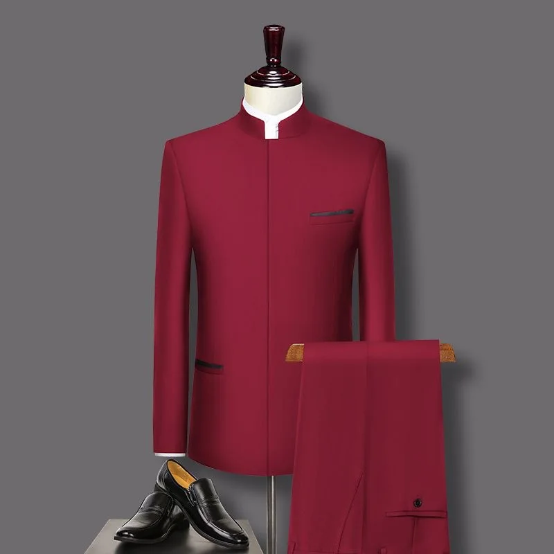 Z209Men's Zhongshan suit ethnic style stand collar Chinese style suit