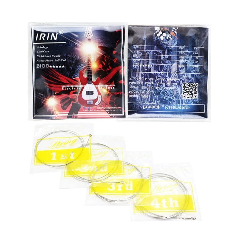 

4 String Electric Bass String Set, 1.02mm-2.41mm Nickel Alloy Wound Bass Strings