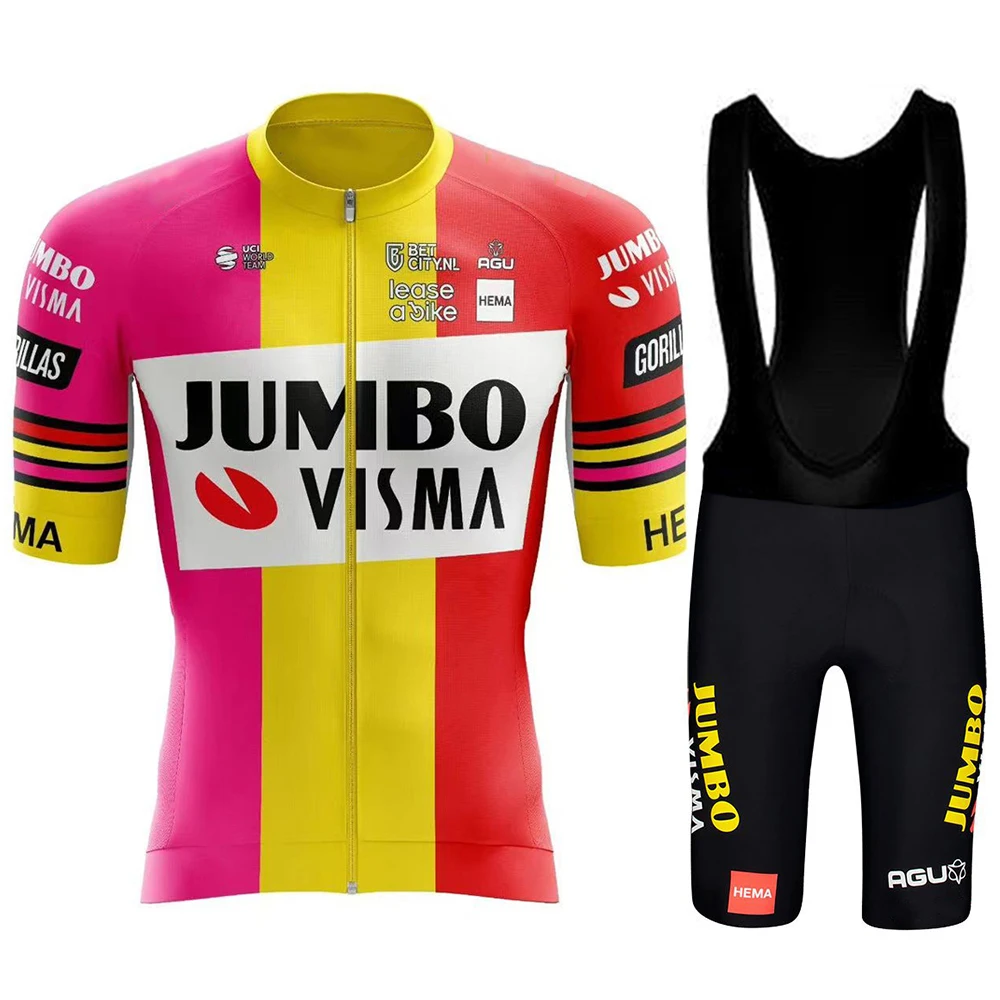 

Road Bike Uniform Summer Cycling Clothing 2024 JUMBO VISMA Jersey Set Clothes Man Shorts Men's Blouse Bib Short Complete Mtb Pro