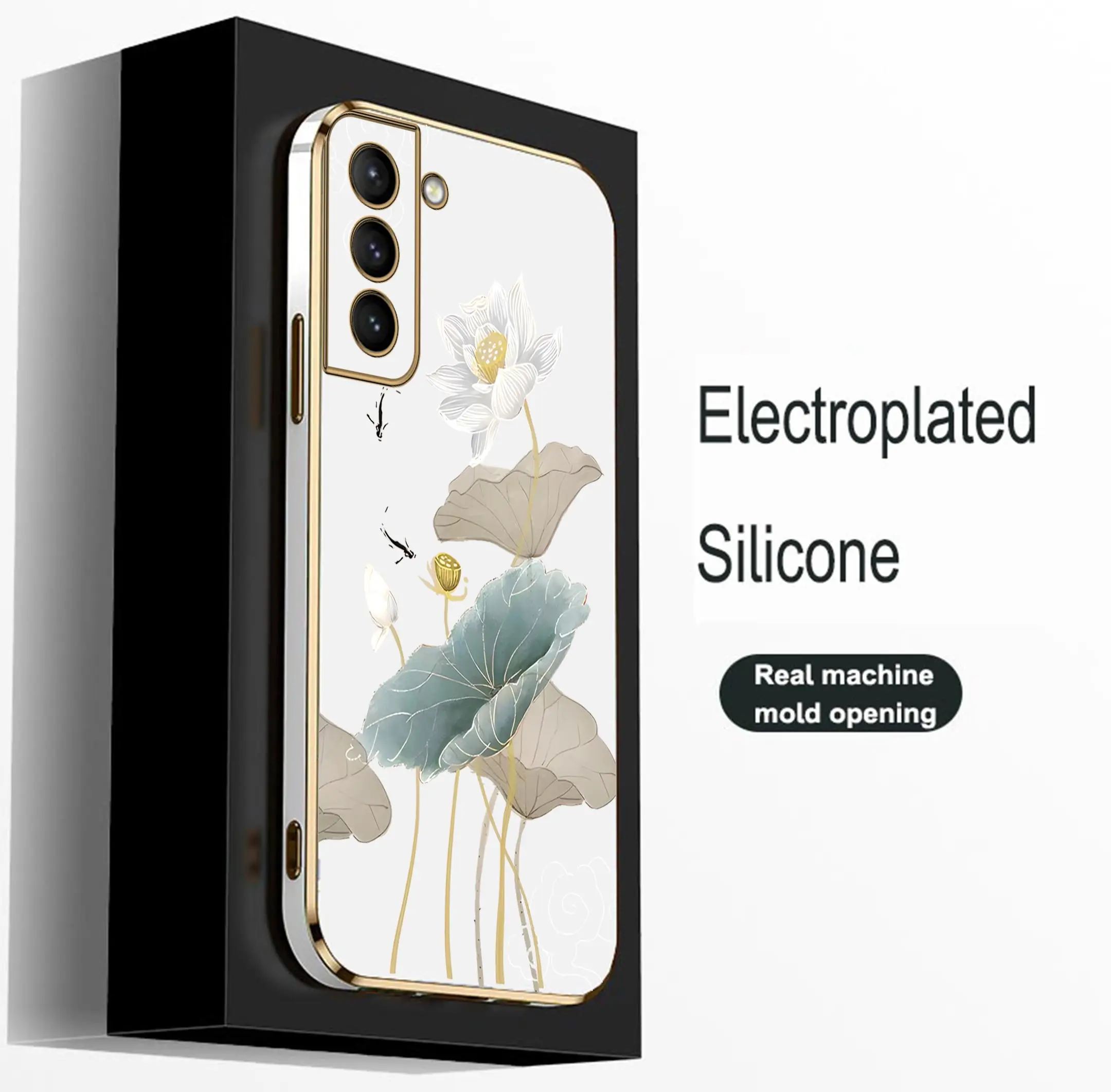 Custodia Per Telefono Con Placcatura Lotus Pond Samsung Galaxy S21 S23 S22 S20 S10 10E 9 Ultra Plus Fe Note 20 Ultra 10 9 M31 51 53 Cover In Silicone