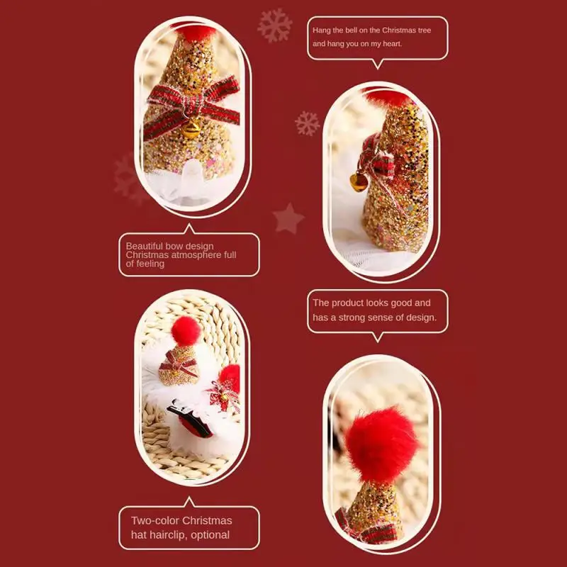 Childrens Headwear Cartoon Design Plush Luxurious Childrens Holiday Hair Accessories Party Accessories Need Christmas Hairpins