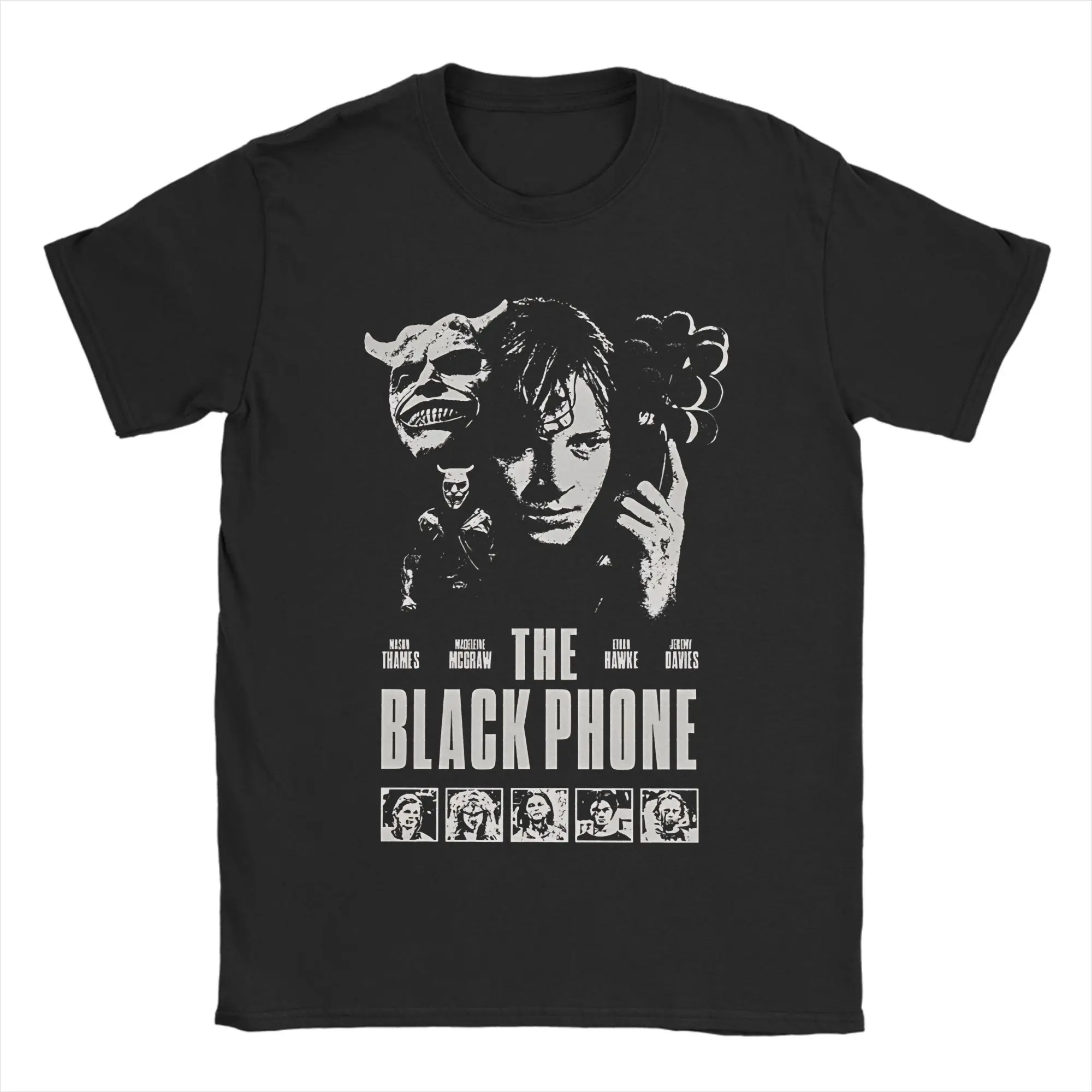 Vintage Horror Movie Graphic Crewneck T-Shirt - Men's Pure Cotton Short Sleeve Tee Gift