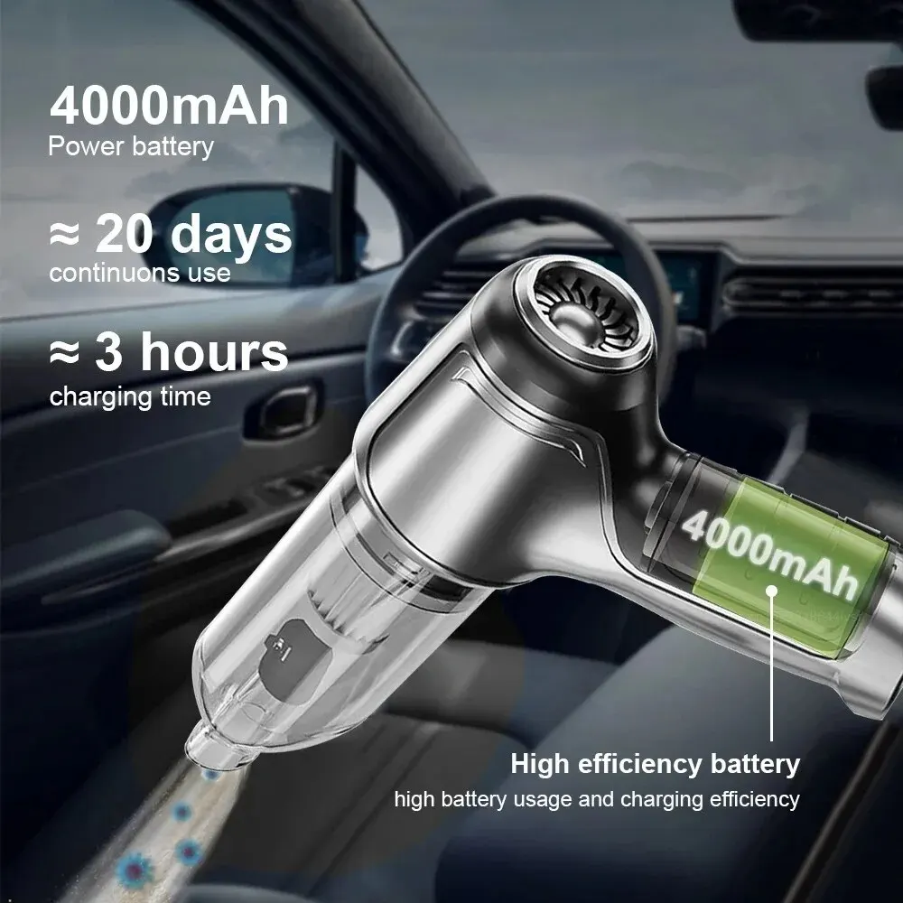자동차 진공 청소기 4 In1Wireless 진공 청소기 먼지 떨이 가정용 휴대용 무선 StrongSuction 자동차 청소기 용 휴대용 진공 펌프