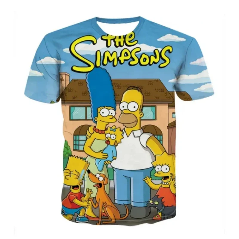 Disney The Homer Simpson T-Shirt Con Stampa 3D Cute Cartoon Ragazzi Ragazze Top Tees Magliette Grafiche Anime T-Shirt Oversize Unisex Top