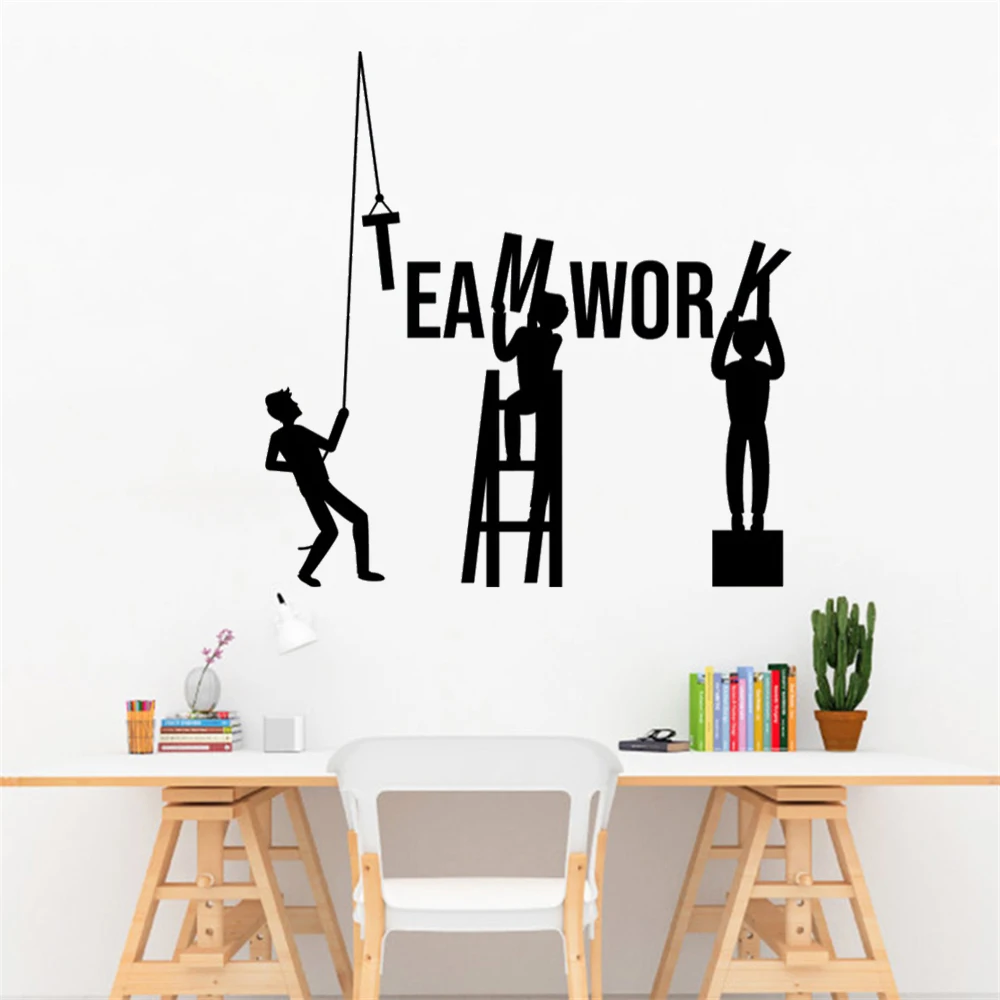 

Unique Working Team Wall Stickers TeamWork Quotes Decals Office Home Decoration Murals Removable Vinyl Poster DW13481