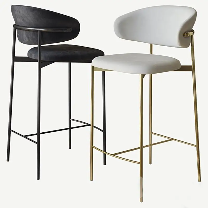 

High Metal Kitchen Bar Chair Make Up Modern Saloon Garden Relaxing Party Bar Stool Vanity Patio Soft Taburete Alto Furniture