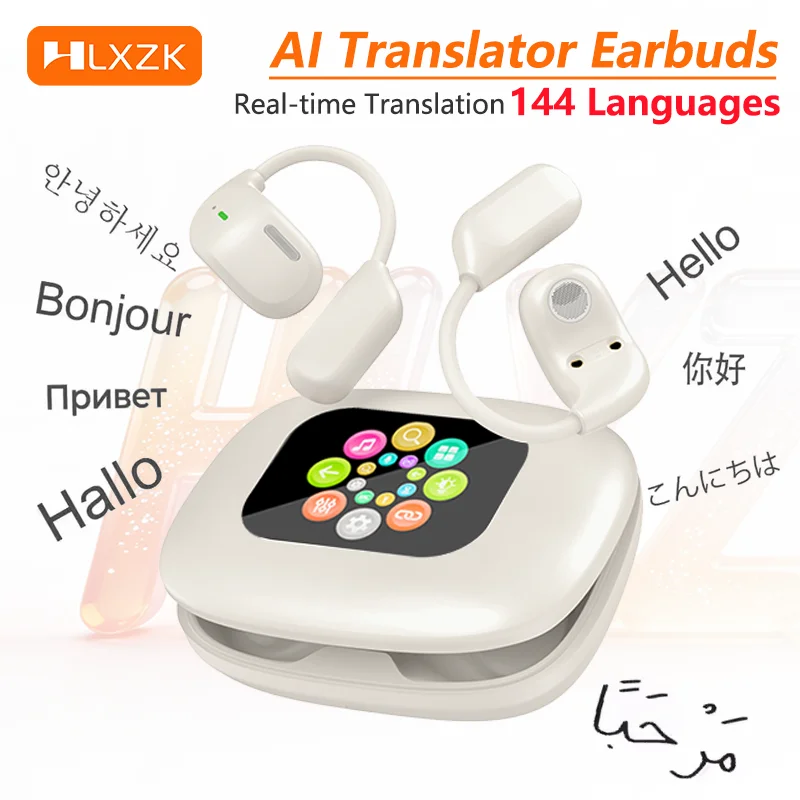 Premium Bluetooth Wireless Sports Earbuds with AI Translation & LCD Touch Screen