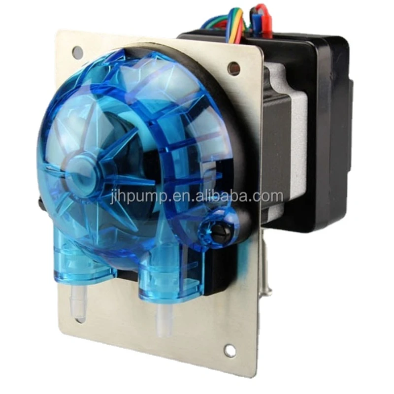 JIHPUMP 204K peristaltic pumps with stepper motor for flue gas analyzer of flow rate 750ml/min grothen dc 12v peristaltic pump with silicone tubing high flow water liquid pump dosing vacuum pump self priming anti corrosion adjustable flow for diy aquarium lab chemical analysis dosing additives flat panel style