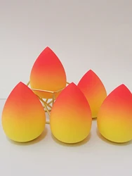 Ombre Beauty Sponge Set - Versatile Soft Makeup Blenders for Wet and Dry Application (5 Pack) (Yellow)