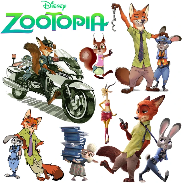 Disney Zootopia Nick Rabbit Judy Heat Tranfer Stickers For Cloth Patches For Clothing Pegatinas Para Plancha - Patches AliExpress