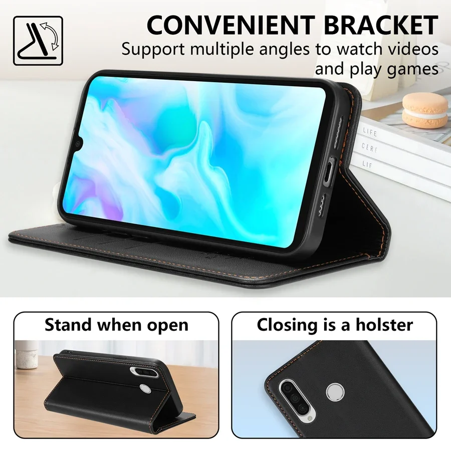 Luxurious Magnetic Flip Leather Wallet Case with Card Slot - Skin Friendly & Durable