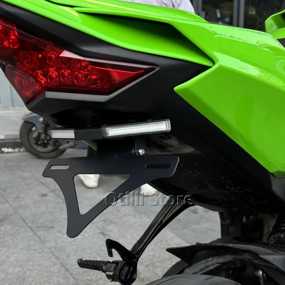 가와사키 닌자 ZX-10R ZX10R ZX10RR 2023 2024 2025 오토바이 후면 번호판 브래킷 홀더 LED 방향 지시등 포함