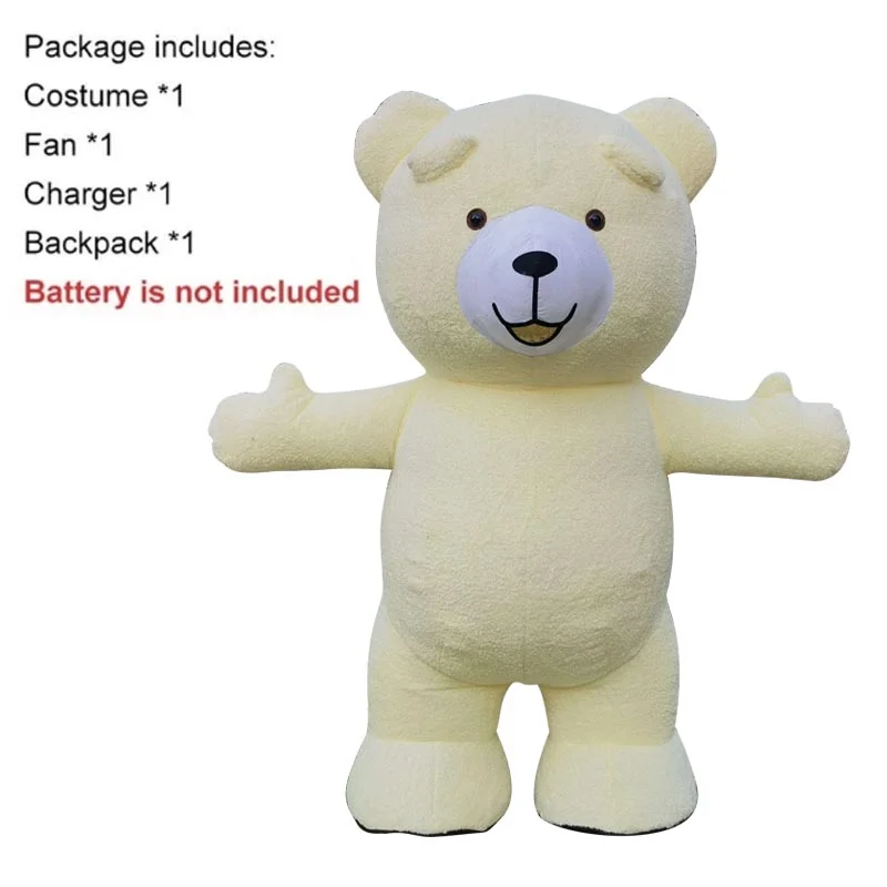 thumbnail image 1 of 2024 Muñeco de peluche de oso de peluche, disfraz de mascota inflable colorido, ropa de oso lindo y divertido, disfraz de oso de dibujos animados, monos de cosplay, 1 of 5