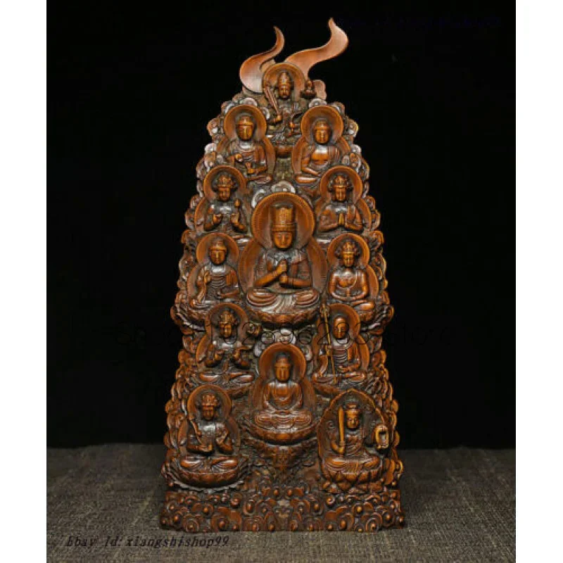 

Buddhism Boxwood Shakyamuni Amitabha Manjusri Ksitigarbha Mandala Statue Rare