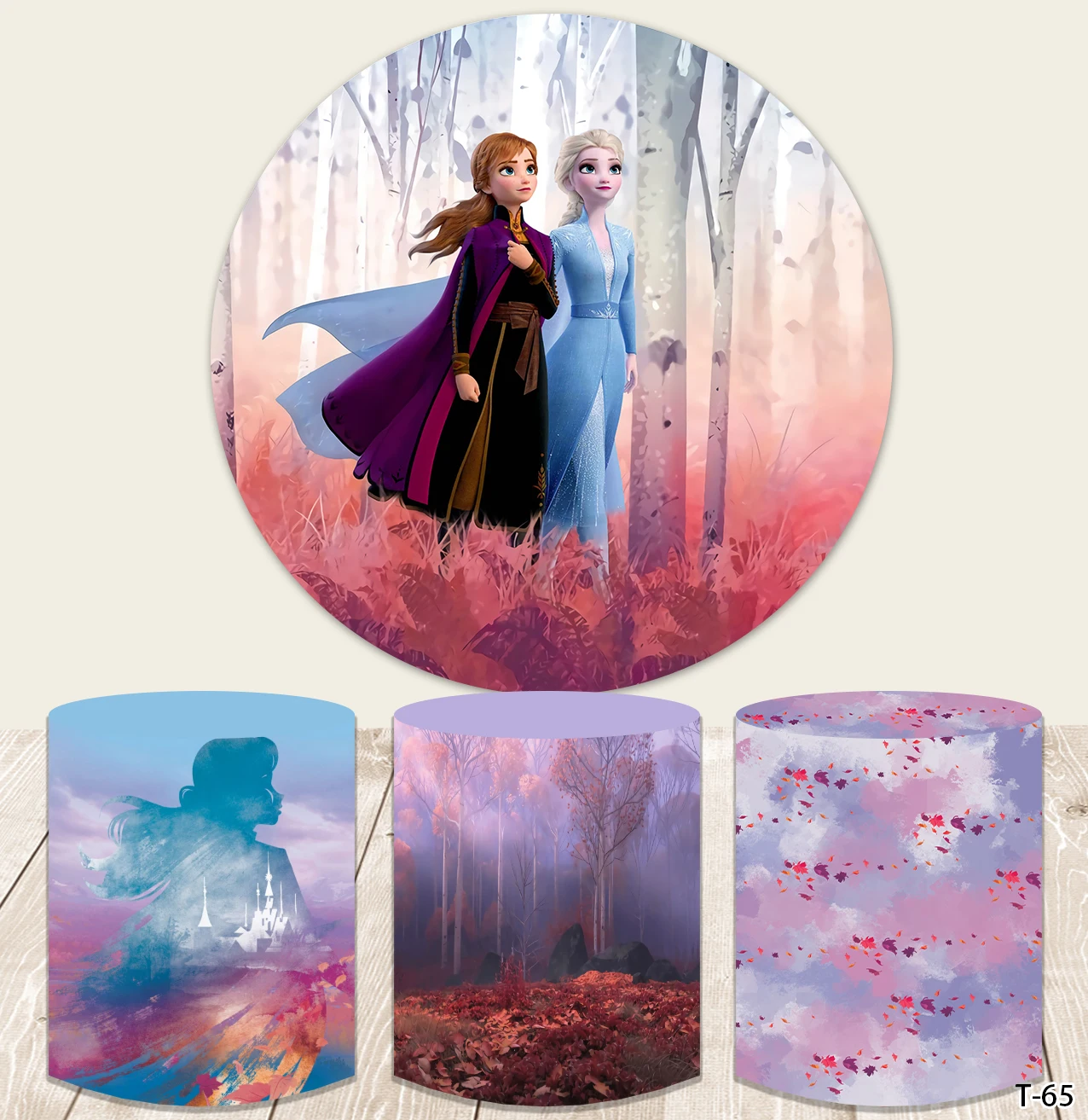 

Disney Frozen Princess Elsa Anna Girl Birthday Party Round Circle Background Baby Shower Decoration Customized Cylinder Backdrop