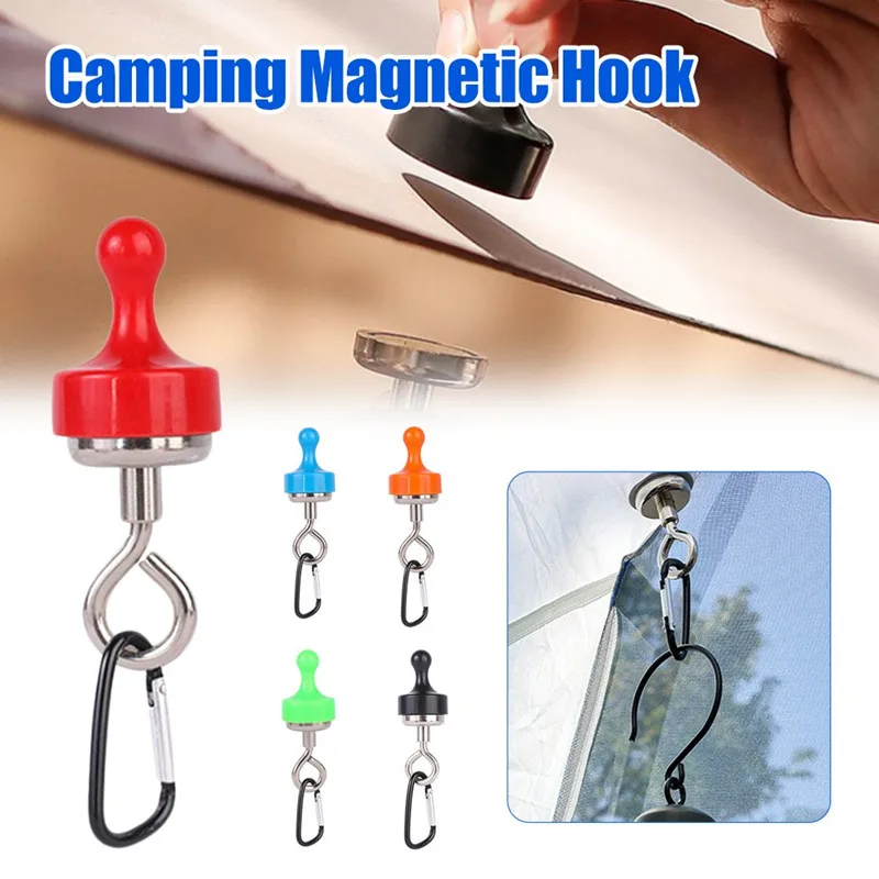 Multipurpose-Strong-Magnetic-Hooks-Outdoors-Tent-Camping-Light-Hook-Magnet-Bearing-Hanger-With-D-Type-Mountaineering.jpg Többcélú Erős Mágneses Horgok Kültéri Sátor Kemping Világos Horgos Mágnes Csapágy Akasztó D Típusú Hegymászó Csat - Image 2