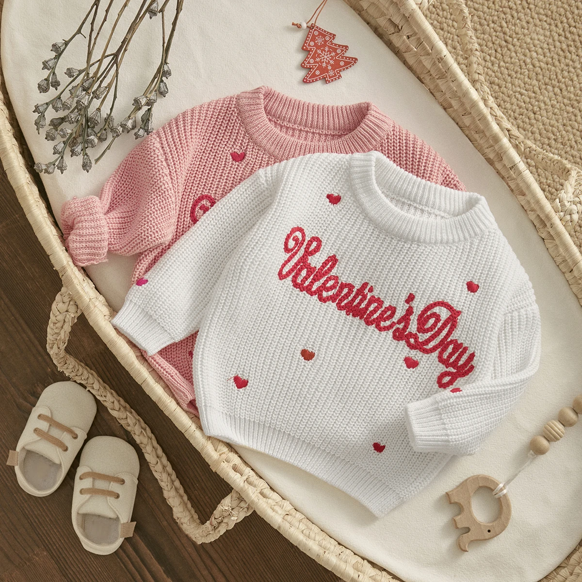 ma&baby 0-18M Valentine's Day Newborn Infant Toddler Baby Girl Boy Sweaters Knit Letter Warm Fall Spring Winter Clothing