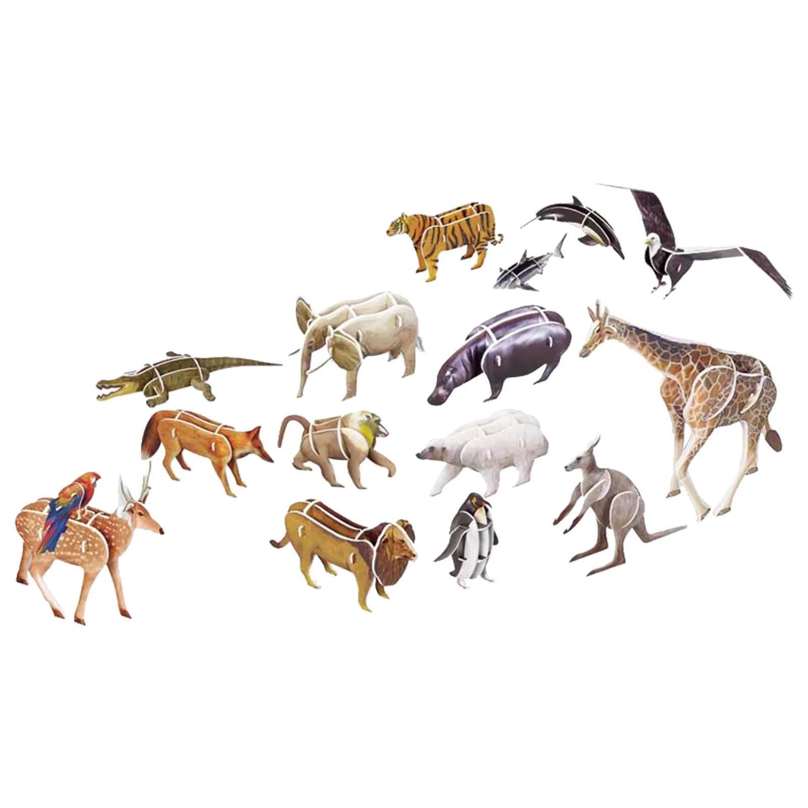 3D Paper Puzzle 3 Assorted Ice World Animals Cardboard Models DIY Kit For 6+ Arts And Crafts for Kids Ages 8-12 Girls Jewelry