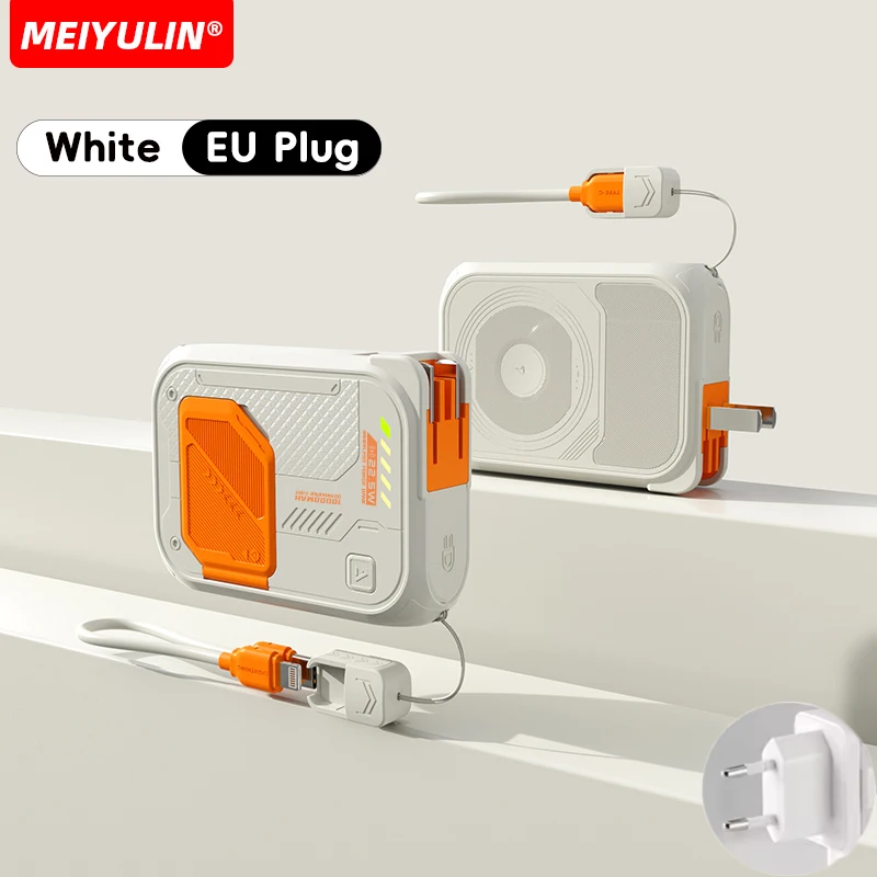 Портативний бездротовий магнітний зарядний пристрій на 20000 мАг, 10000 мАг, кабель USB C, штекер змінного струму, зовнішній акумулятор для швидкого заряджання для iPhone 16 Samsung