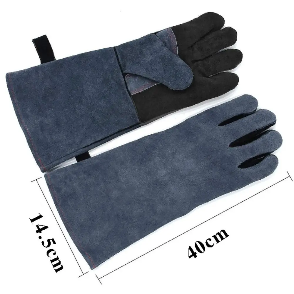1pár černá sváření rukavice oheň odolné jeden rozměr cowhid sváření gauntlets pracovat rukavice sváření