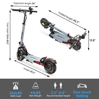 IENYRID A1 Trottinette électrique pliable 800W/48V/12.5 AH E-Scooter Vitesse maximale 45KM par heure Autonomie maximale 20-30KM Trottinette électrique urbaine pour adultes 6
