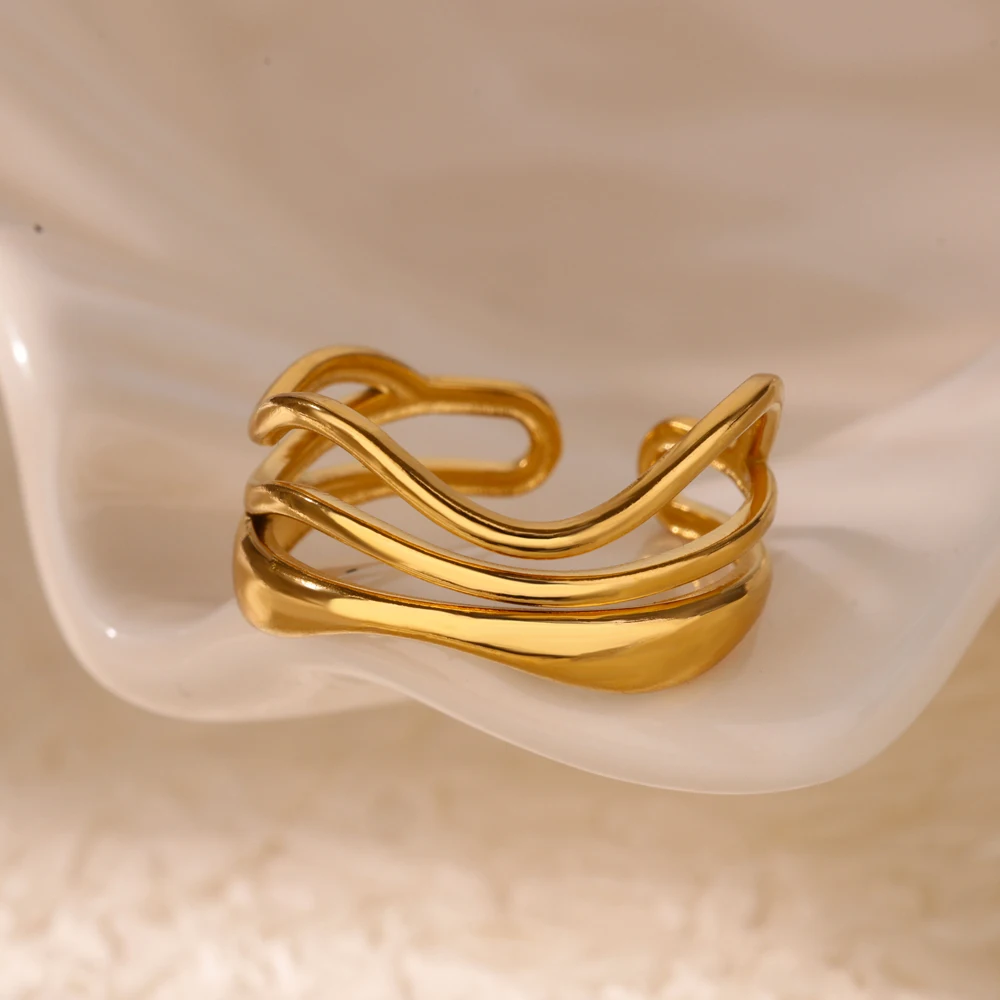 Geometric Stainless Steel Rings For Women For Wedding Christmas
