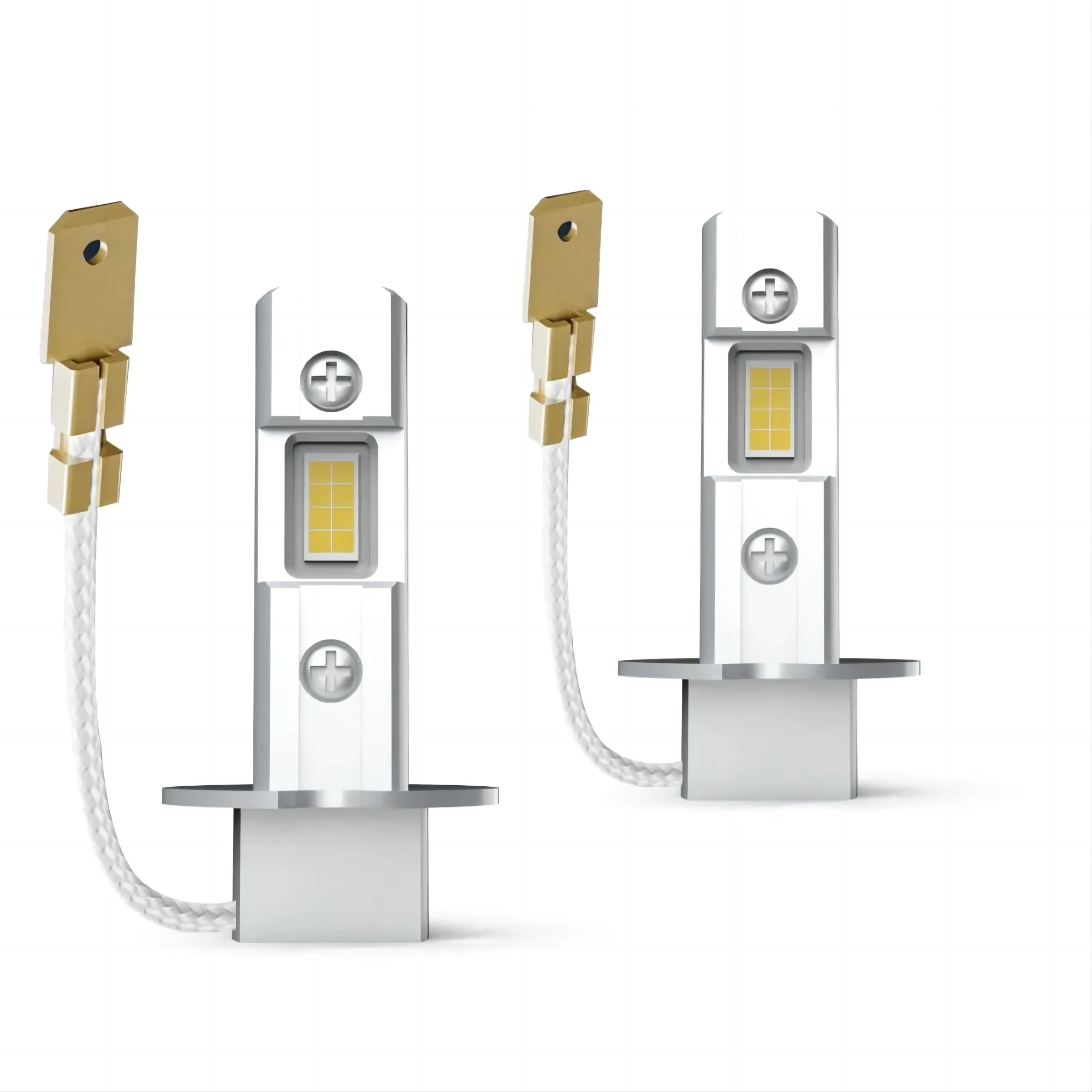 H3 LED 헤드라이트 전구 캔버스 선풍기 없는 하이 빔, 자동차 LED 안개등 운전 램프, DRL 12V 미니 디자인, 6000K 화이트 3000K 옐로우, 2 개
