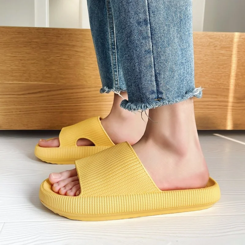 

Летние домашние сандалии и Тапочки для ванной и дома, женские сандалии и тапочки на толстой подошве, Нескользящие домашние тапочки для пар, искусственные 45