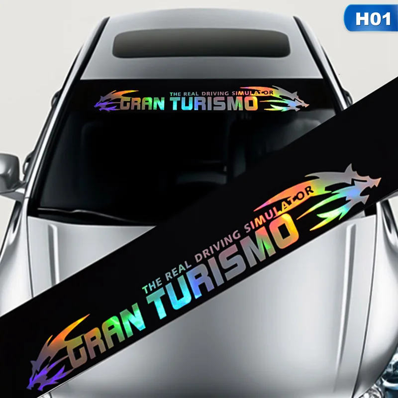 

130*21CM Car Sticker Laser Reflective Letters Auto Car Front Window Windshield Decal Stickers Interior Decoration PVC Stickers