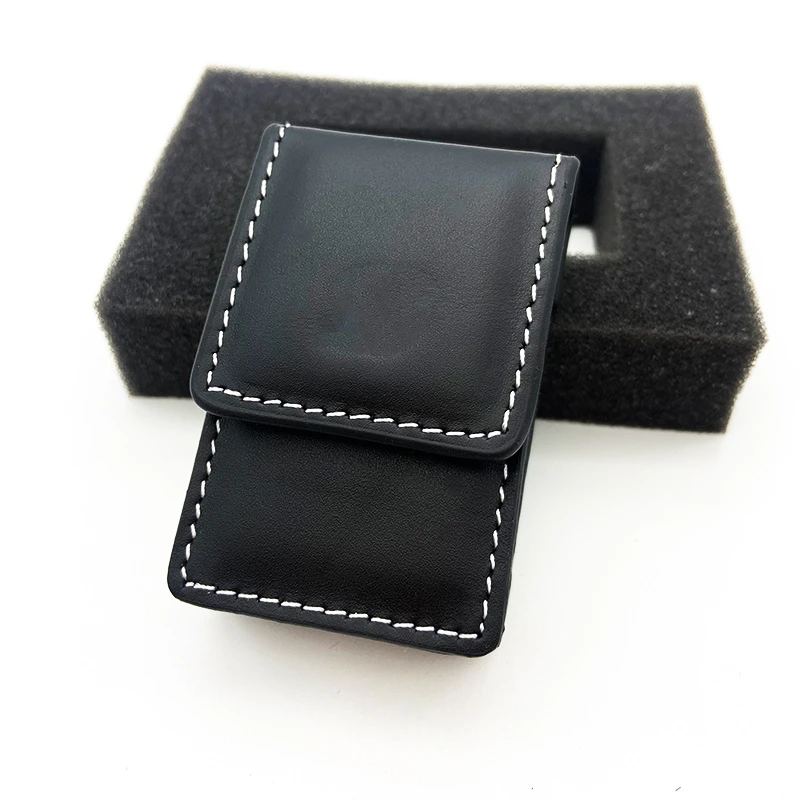 

Light luxury retro bright tone lighter leather case Seiko pure copper windproof inflatable cigarette lighter leather case