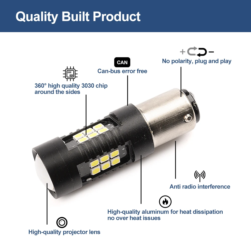 Fiat Panda MK3 312 2012-2022 P21/5W BAY15D 1157 ڵ  ϱ 2x Canbus LED DRL ְ  